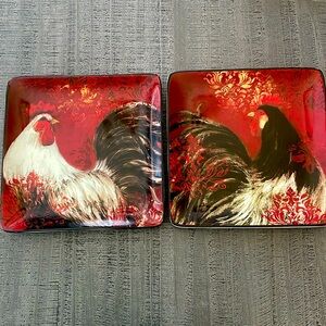 Certified International Rooster Salad Plate Susan Winget Avignon Morning